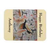 Flexible Art rupestre Magnet d'anniversaire Abstrait (Horizontal)