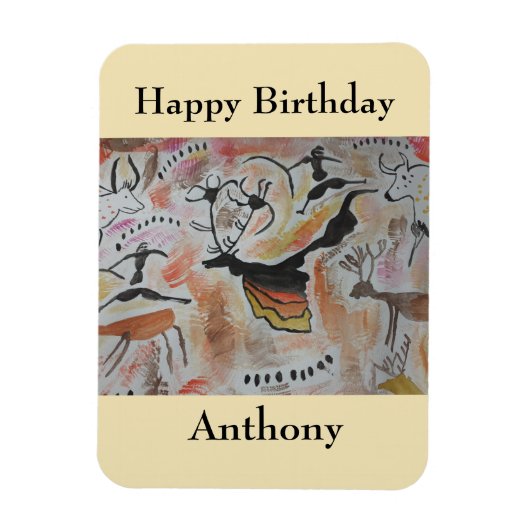 Flexible Art rupestre Magnet d'anniversaire Abstrait (Vertical)