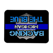 Flexible Backing the Blue Michigan Magnet (Horizontal)