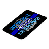 Flexible Backing the Blue Michigan Magnet (Côté Gauche)