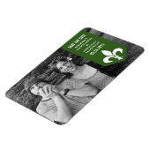 Flexible Bannière verte Chic Flourish Save the Date Magnet (Côté Gauche)