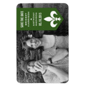Flexible Bannière verte Chic Flourish Save the Date Magnet (Vertical)