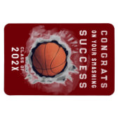 Flexible Basketball Graduation Congrats Magnet (Horizontal)