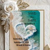 Flexible Beach Wedding Monogram Hearts in the Sand Magnet