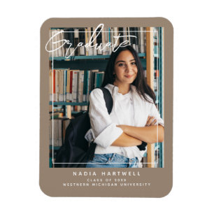 Flexible Beige élégant   Magnet de Faire-part de diplôme