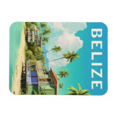 Flexible Belize Beach House Voyage Souvenir Magnet (Horizontal)