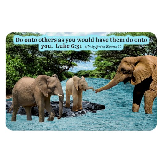 Flexible Belle Écriture éléphante Magnet Luke 6:31 (Horizontal)