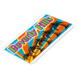Flexible Beverly Hills 5 Palm Trees Magnet