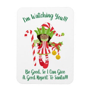 Flexible Black Girl Elf Christmas Frigo Magnet