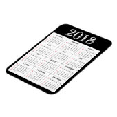 Flexible Black Grey 2018 Calendrier Refrigerator Magnet (Côté Gauche)