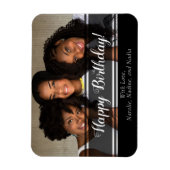 Flexible Black moderne Joyeux Anniversaire Photo Magnet per (Vertical)