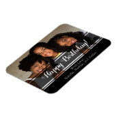 Flexible Black moderne Joyeux Anniversaire Photo Magnet per (Côté Gauche)