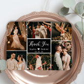 Flexible Black White Photo Collage Mariage Merci Magnet