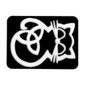 Flexible Blanc Trinity Knot Celtic Cat Magnet (Horizontal)