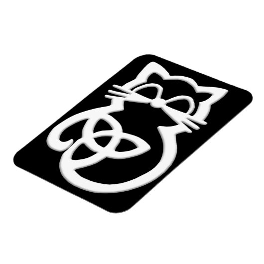 Flexible Blanc Trinity Knot Celtic Cat Magnet (Côté Gauche)