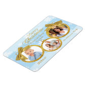 Flexible Bleu Blanc Or Ornements de Noël Magnet photo (Côté Gauche)