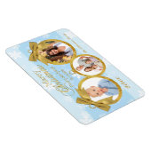 Flexible Bleu Blanc Or Ornements de Noël Magnet photo (Côté Droit)