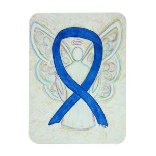 Flexible Bleu Sensibilisation Ruban Angel Magnet d'art