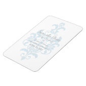 Flexible Bleu subtil Damas Enregistrer la date Flexi Magnet (Côté Gauche)