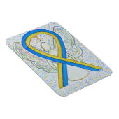 Flexible Blue and Yellow Awareness Ribbon Angel Magnet Gift (Côté Droit)