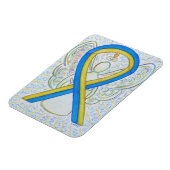 Flexible Blue and Yellow Awareness Ribbon Angel Magnet Gift (Côté Gauche)