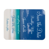 Flexible Blue Beach Wedding Enregistrer La Date Magnet (Horizontal)