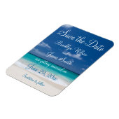 Flexible Blue Beach Wedding Enregistrer La Date Magnet (Côté Gauche)