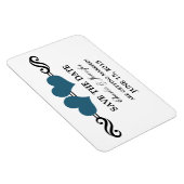 Flexible Blue Elegant Hearts Save the Date Magnet (Côté Droit)