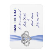 Flexible Blue Infinity Heart Enregistrer La Date Magnet (Vertical)