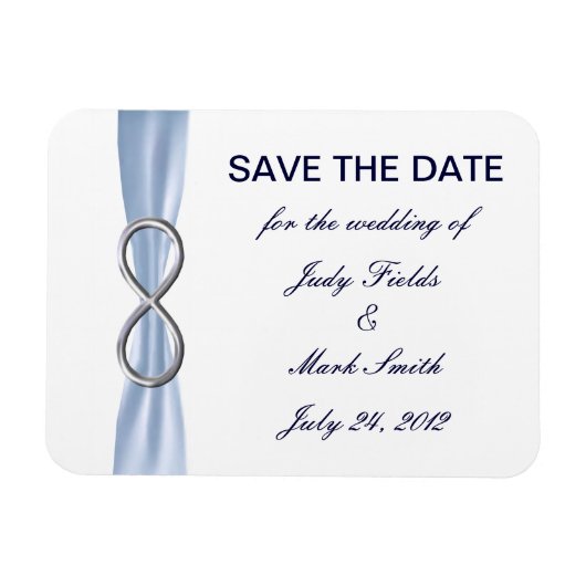 Flexible Blue Infinity Wedding Enregistrer La Date Magnet (Horizontal)