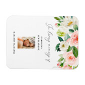Flexible Blush Floral Celebration Of Life Keepsaké Magnet (Horizontal)