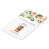 Flexible Blush Floral Celebration Of Life Keepsaké Magnet (Côté Gauche)