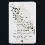 Flexible Boho Watercolor Magnet Réservez la date Floral<br><div class="desc">Ce 4 X 6 flexible enregistrer l'aimant de données est sûr de faire une déclaration. Les enveloppes doivent être commandées séparément. Le design de beaux fleurs sauvages aquarellés disposés sur un joli arrière - plan gris aquarelle. Cette option Save the Date est idéale pour le printemps, l'été ou le mariage...</div>