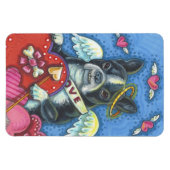 Flexible Boston Terrier Cupide CHIEN VALENTINE MAGNET Large (Horizontal)