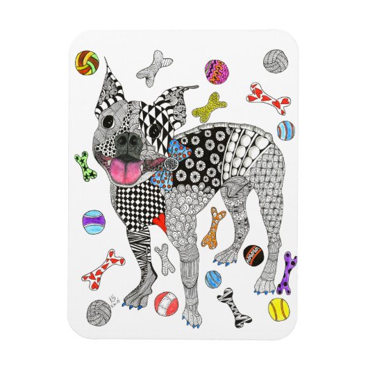 Flexible Boston Terrier Magnet 3"x4" (Vertical)
