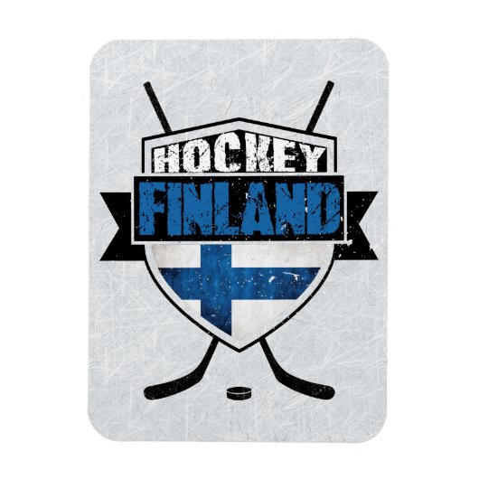 Flexible Bouclier finlandais de hockey Magnet (Vertical)