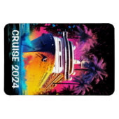 Flexible Bright Cruise Ship avec Palm Trees Magnet (Horizontal)