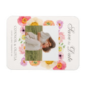 Flexible Bright Floral Save the Date Magnet (Horizontal)
