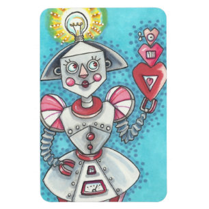 Flexible Bright Idea GIRL ROBOT COEURS MAGNET *Big