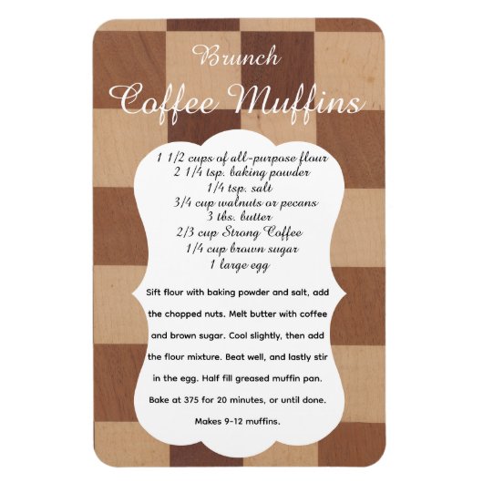 Flexible Brunch Coffee Muffin Recipe Magnet (Vertical)