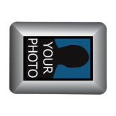 Flexible Cadres d'argent Votre photo Premium Magnet Modèle (Horizontal)