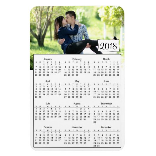 Flexible Calendrier 2018 Magnet photo romantique personnali (Vertical)