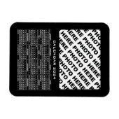 Flexible Calendrier 2024 Ajouter 1 Photos Magnet Black (Horizontal)