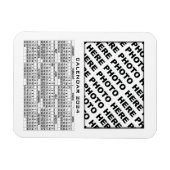 Flexible Calendrier 2024 Ajouter 1 Photos Magnet Blanc (Horizontal)