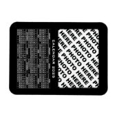 Flexible Calendrier 2025 Ajouter 1 Photos Magnet Black (Horizontal)