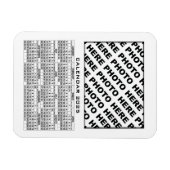 Flexible Calendrier 2025 Ajouter 1 Photos Magnet Blanc (Horizontal)