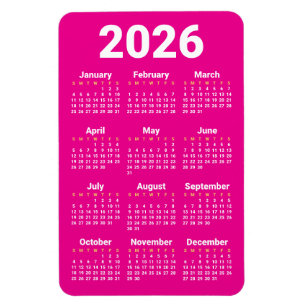 Flexible Calendrier 2026 Magnet Couleurs personnalisées