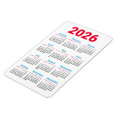 Flexible Calendrier 2026 Magnet | Thème : couleurs du drape (Côté Gauche)