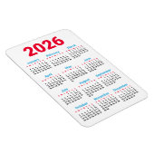 Flexible Calendrier 2026 Magnet | Thème : couleurs du drape (Côté Droit)