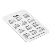 Flexible Calendrier des Fêtes Blanches 2029 par Janz Magnet (Côté Droit)